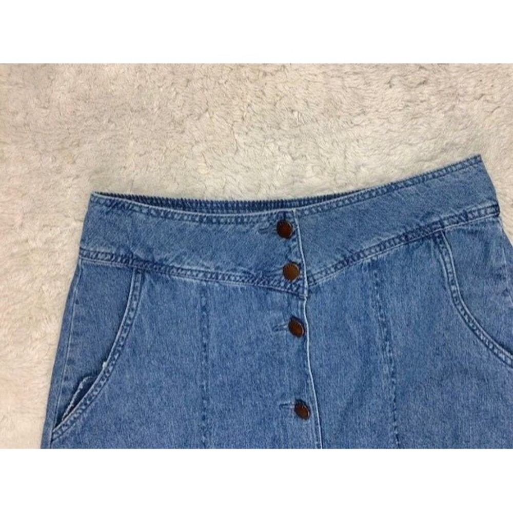 Forever 21 Womens Skirt Size 29 Denim Jean Knee Length Med Wash - Picture 3 of 5